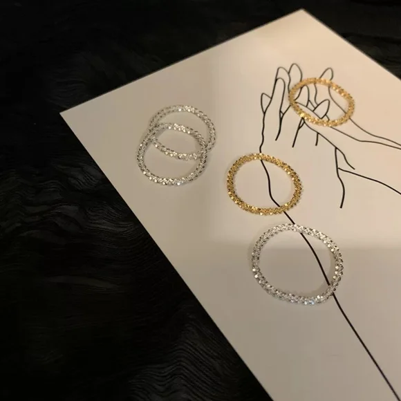 COPY - New Charm Silver/Gold Twined Chain Ring - Picture 4 of 4